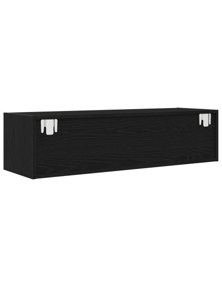 Mobile TV  Nero Rovere 100x31x25,5 cm Legno ingegnerizzato