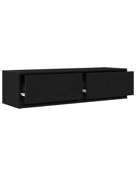 Mobile TV  Nero Rovere 100x31x25,5 cm Legno ingegnerizzato