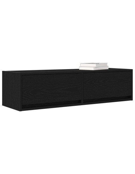 Mobile TV  Nero Rovere 100x31x25,5 cm Legno ingegnerizzato