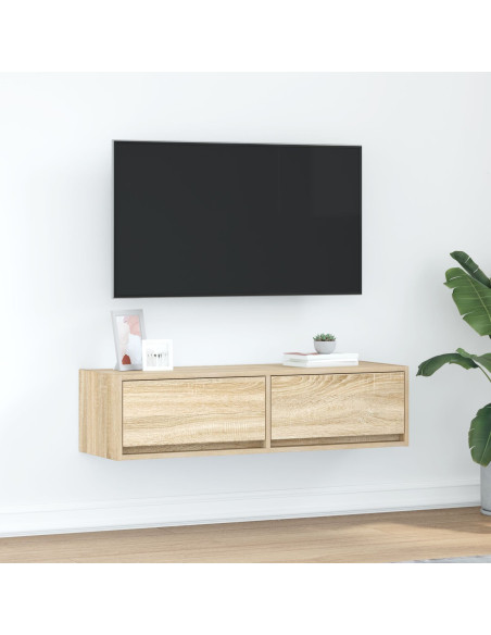 Mobile TV  in Rovere Sonoma 100x31x25,5 cm in Legno ingegnerizzato