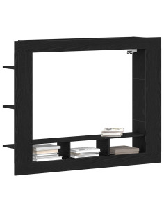 Mobile TV Rovere nero 152 x 22 x 113 cm Legno multistrato 2