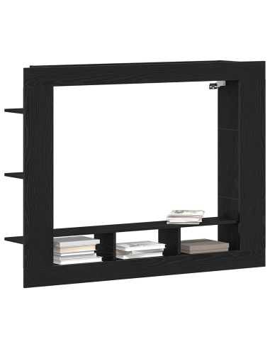 Mobile TV Rovere nero 152 x 22 x 113 cm Legno multistrato