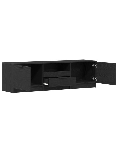 Mobile TV  - Rovere Nero - 140x35x40 cm - Realizzato in Legno Ingegnerizzato