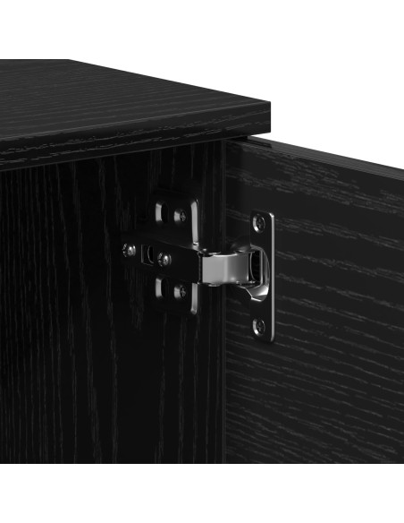 Mobile TV  - Rovere Nero - 140x35x40 cm - Realizzato in Legno Ingegnerizzato