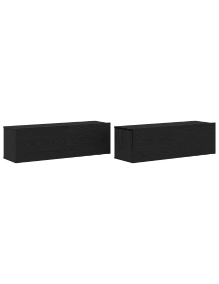 Armadi TV 2 pz Nero Rovere 100x30x30 cm in legno ingegnerizzato