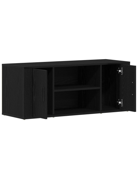 Mobile TV  Nero Rovere 100x35x40 cm Legno ingegnerizzato
