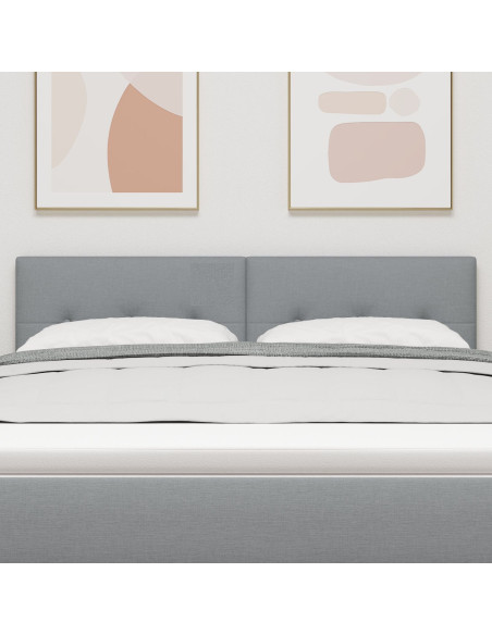 Testiera  con bottoni imbottiti Grigio chiaro 160 cm in tessuto