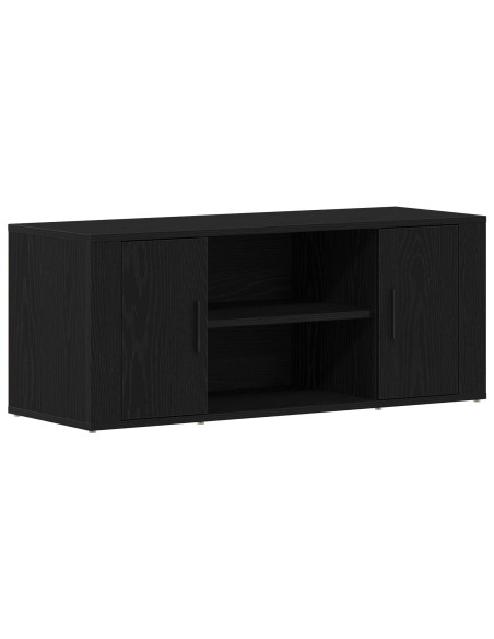 Mobile TV  Nero Rovere 100x35x40 cm Legno ingegnerizzato
