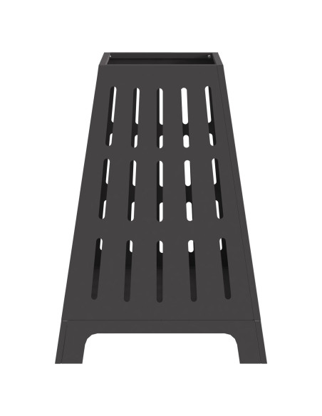 Focolare Quadrato Nero 50x50x70 cm Acciaio