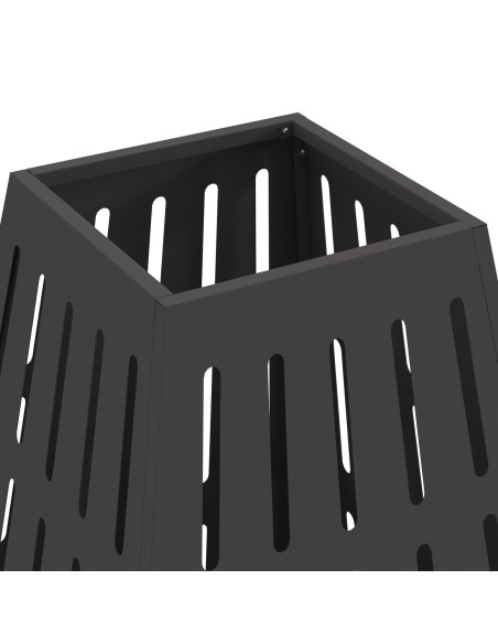 Focolare Quadrato Nero 50x50x70 cm Acciaio
