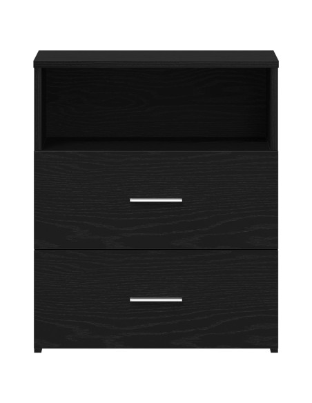 Comodino  Nero Rovere 50x32x60 cm in legno ingegnerizzato