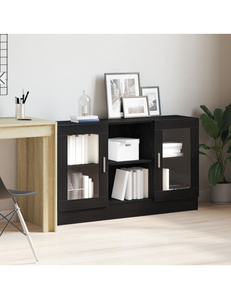 Credenza Nera in Rovere 120x30,5x70 cm in Legno Ingegnerizzato