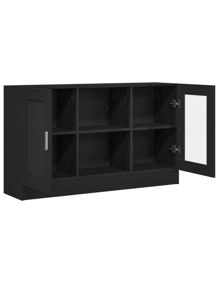 Credenza Nera in Rovere 120x30,5x70 cm in Legno Ingegnerizzato