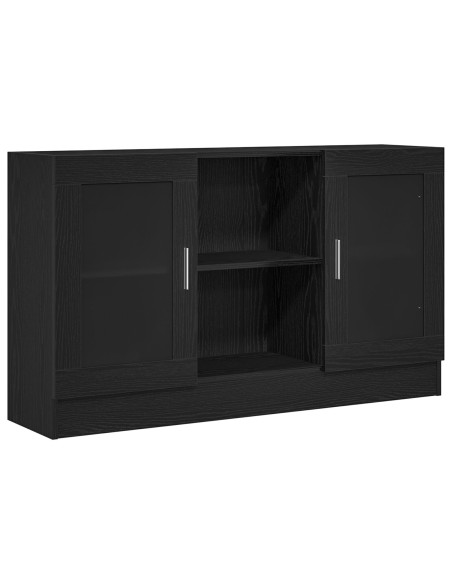 Credenza Nera in Rovere 120x30,5x70 cm in Legno Ingegnerizzato