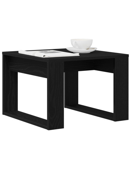 Tavolino Nero Rovere 50x50x35 cm in Legno Ingegnerizzato