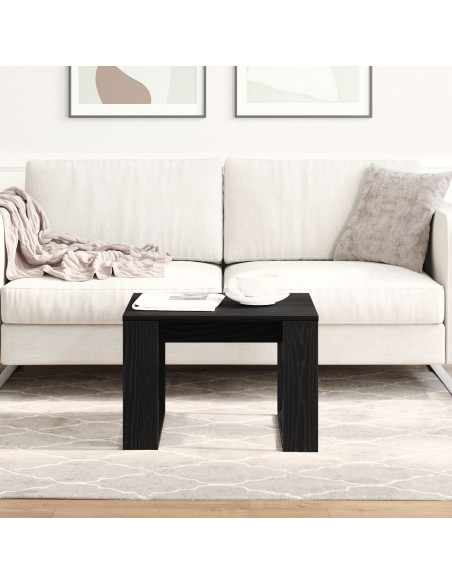 Tavolino Nero Rovere 50x50x35 cm in Legno Ingegnerizzato