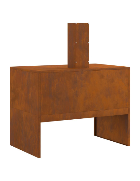 Focolare con Cappa 80x50x96 cm Acciaio Invecchiato
