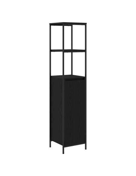 Set di mobili da bagno 5 pezzi in legno ingegnerizzato rovere nero