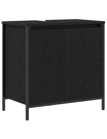 Set di mobili per il bagno 5 pcs Rovere Nero Legno multistrato