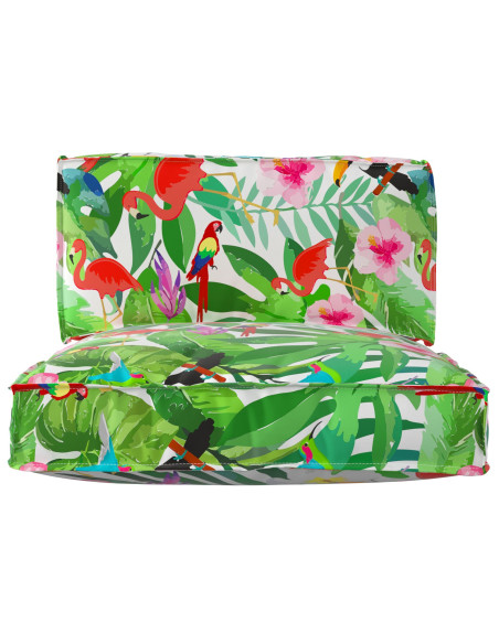 Set di Cuscini per Pallet  Set di 2 Giungla Tropicale Poliestere