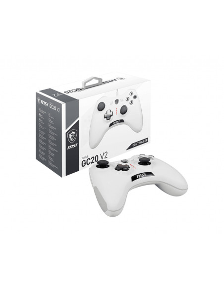 MSI Force GC20 V2 Bianco USB 2.0 Gamepad Analogico/Digitale Android, PC
