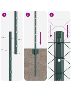 Recinzione con Posto Verde 1 x 100 m Acciaio e PVC 2