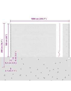 Recinzione con Posto Argento 1,6 x 10 m Acciaio 2