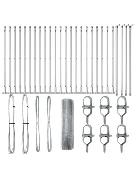 Palo della recinzione Argento 50 x 0,6 m (maglia 19 x 19 mm)