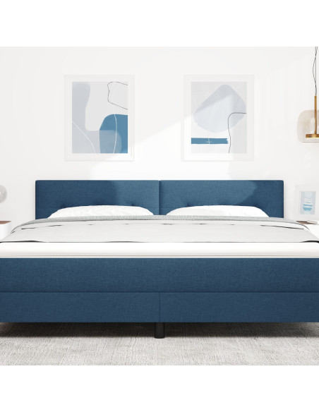 Testiera con testiera Blu 180 cm Pelle Sintetica