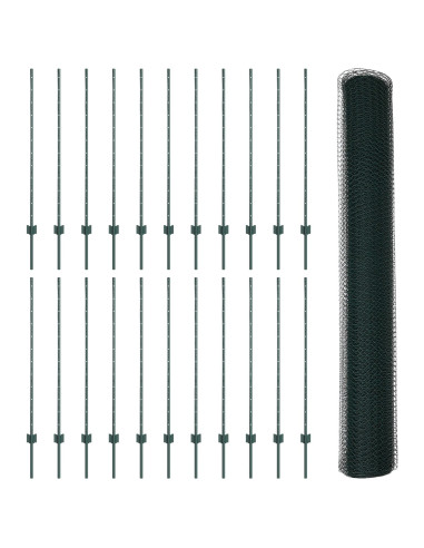 Recinzione con Posto Verde 1,2 x 50 m Acciaio e PVC