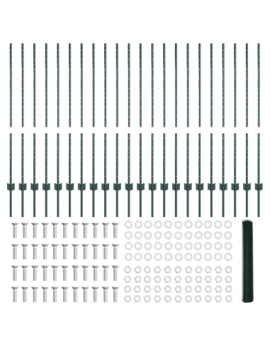 Recinzione con Posto Verde 1,2 x 50 m Acciaio e PVC
