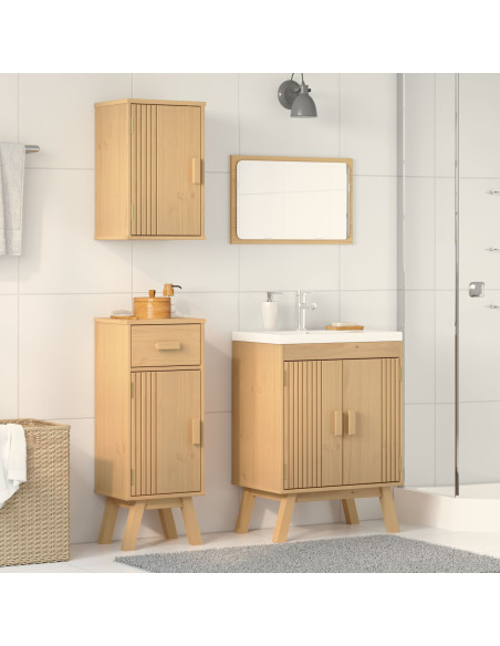 Set di mobili da bagno in pino da 3 pezzi