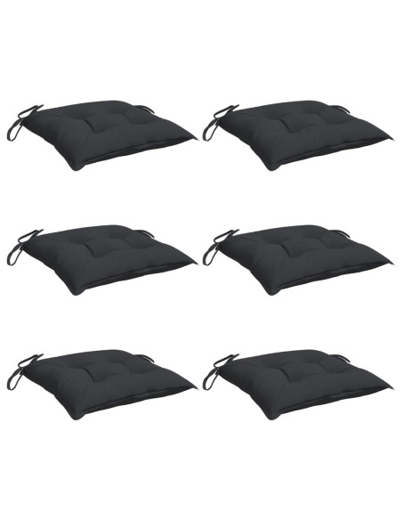 Cuscini per Sedia 6 pz Neri 40x40x7 cm in Tessuto Oxford