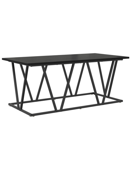 Tavolino da caffè  Nero Rovere 100x50x40 cm in Legno ingegnerizzato e Metallo