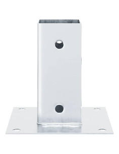 Basi per Pali Quadrate 12 pz Argento 61x61 mm Acciaio Zincato