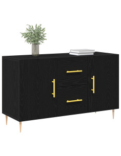 Credenza Rovere Nero 100 x 36 x 60 cm Legno multistrato 2