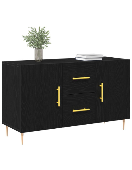 Cassettiera Nero Rovere 100x36x60 cm Legno ingegnerizzato
