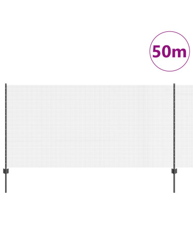 Recinzione con Posto Grigio 1,2 x 50 m Acciaio e PVC
