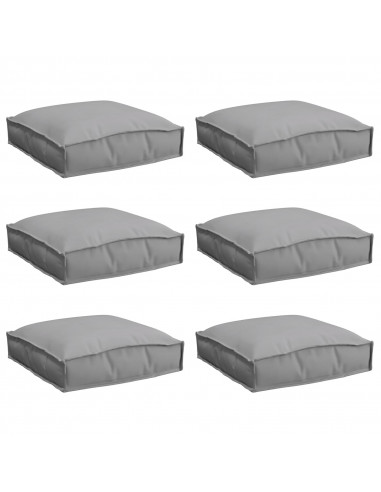 Cuscini per Pallet  6 pcs Grigio 40x40x8 cm Tessuto Oxford