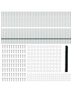 Recinzione con Posto Verde 1,4 x 100 m Acciaio e PVC 2