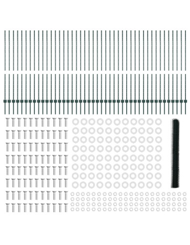 Recinzione con Posto Verde 1,4 x 100 m Acciaio e PVC