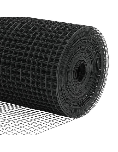 Recinzione in Filo Saldato  con 13 Pali Grigi 0.6x25 m Acciaio