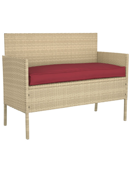Cuscino da Esterno  Rosso Vino Poliestere 110 x 40 x 8 cm Cuscino