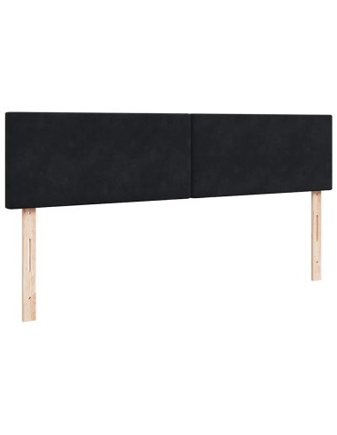 Struttura Letto Pouf con Materasso Nero 160x200 cm in Velluto