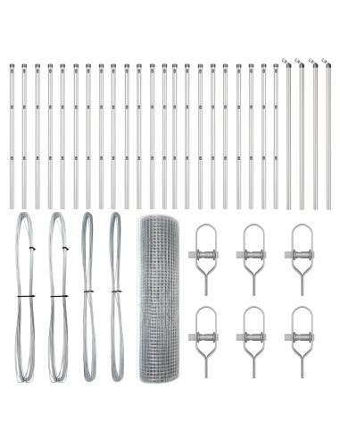 Palo della recinzione Argento 50 x 0,5 m (25 x 25 mm rete)