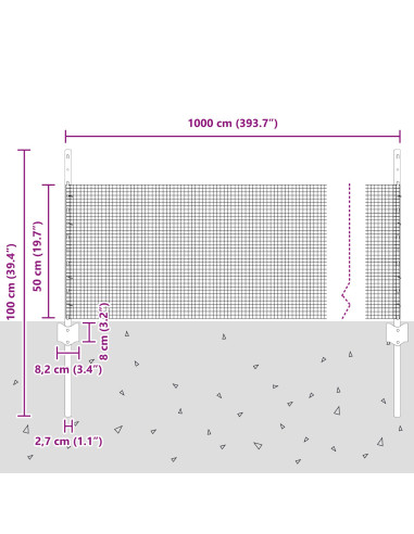 Recinzione con Posto Verde 0,5 x 10 m Acciaio