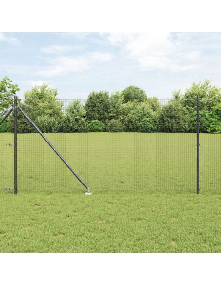 Recinzione a Rete Saldato  con 13 Picchetti Grigia 1.4x50 m Acciaio