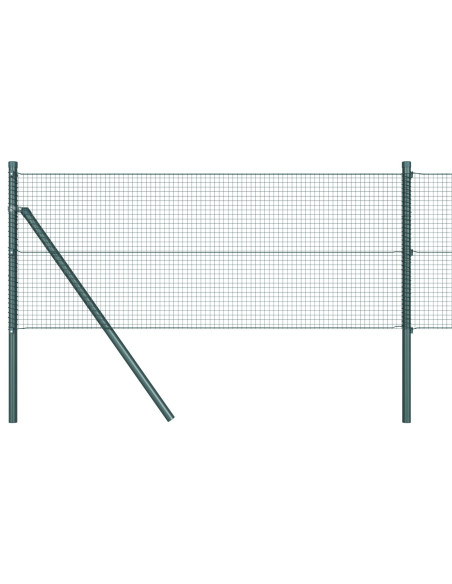 Recinzione in Rete Saldato  con 13 Pali Verde 0.8x25 m Acciaio