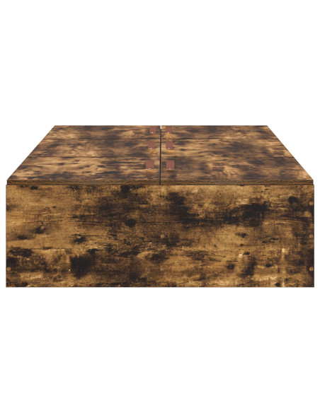 Struttura letto con contenitore in rovere affumicato 75x190 cm