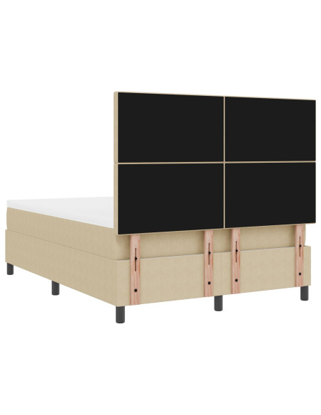 Letto Box Spring con Materasso Verde Chiaro Grigio 140x200 cm Tessuto in Corduroy